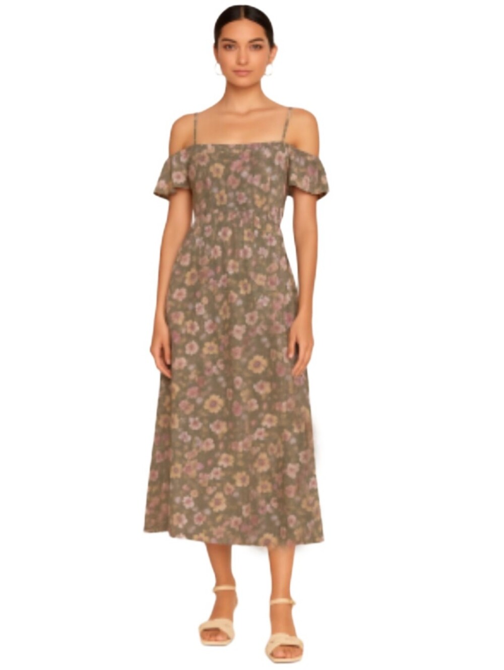 Monteau Los Angeles Off Shoulder Floral Maxi